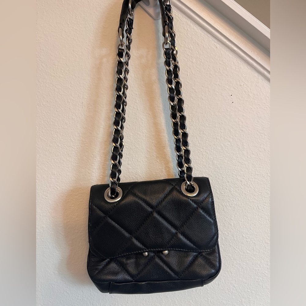 FLASH SALE Arezzo leather Black Quilted Shoulder Bag